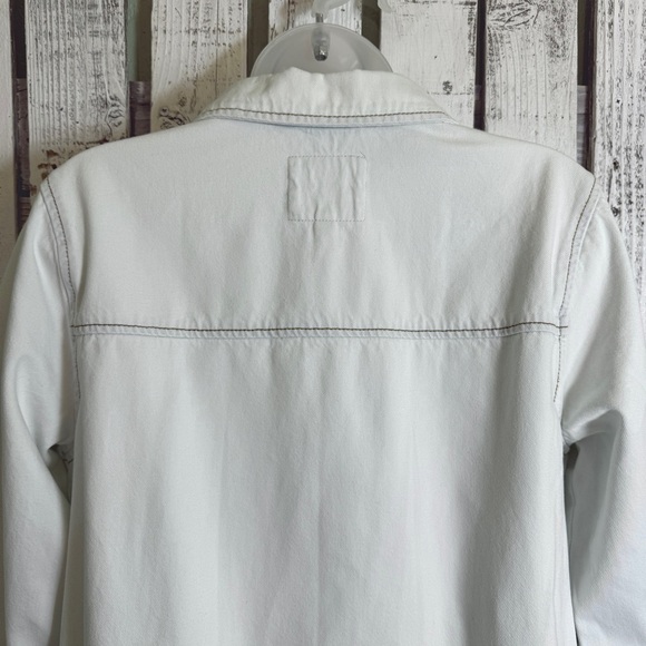 Thread Supply Denim Dress Blue Light Wash Size Large Pockets Western Long Sleeve - Picture 9 of 13